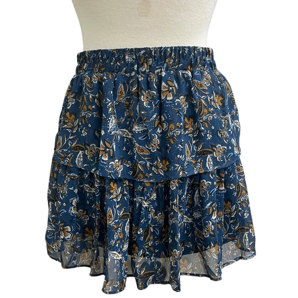 Drew Anthropology Navy Blue Women's 2 Tier Skirt Size Medium NWT